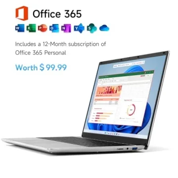 15.6 Inch Laptop with Office 365 for Students and Professionals