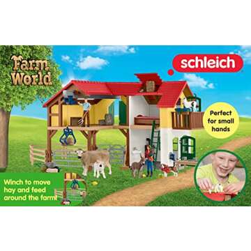 Schleich Farm World Large Toy Barn and Animals 52-piece Playset for Toddlers and Kids Ages 3-8 Multi, 19.3 Inch