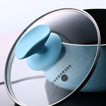 COOKSMARK Nonstick Cookware Set - 10 Piece Blue Set