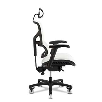 MAVIX M9 Gaming Chair, Dynamic Variable Lumbar & Cool Comfort Seating - Ergonomic Swivel Chair/Height Adjustable/Headrest/Perfect for Gaming or Office (White/White)