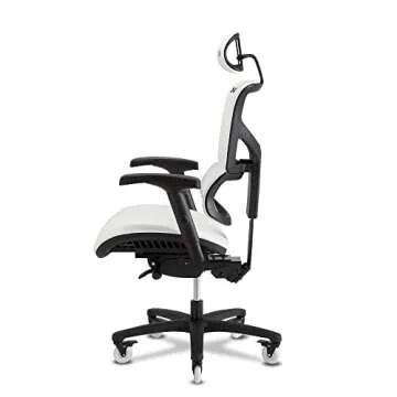MAVIX M9 Gaming Chair, Dynamic Variable Lumbar & Cool Comfort Seating - Ergonomic Swivel Chair/Height Adjustable/Headrest/Perfect for Gaming or Office (White/White)