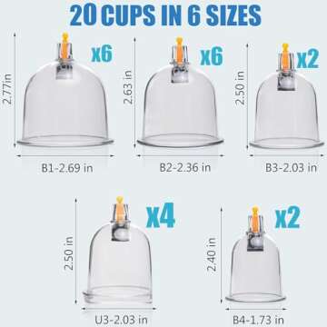 MulanGeegle Cupping Set, Cupping Therapy Set,20 Massage Cups Back Cupping Device, Professional Chine...