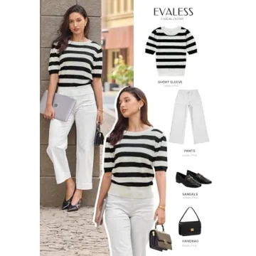 EVALESS Women's Striped Summer Sweater for Stylish Comfort