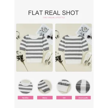 EVALESS Women's Striped Summer Sweater for Stylish Comfort