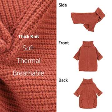 Fitwarm Thermal Knitted Dog Sweater for Small Breeds