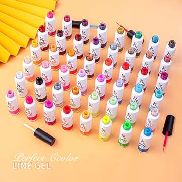 SXC Cosmetics Gel Liner Nail Art Set of 48 Colors for Creative Nail Designs
