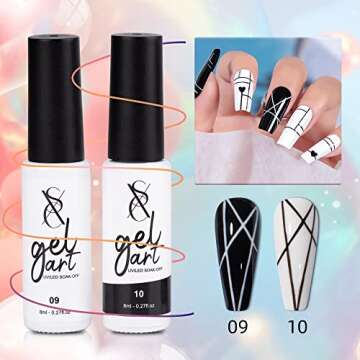 SXC Gel Liner Nail Art Set: 48 Color Precision Nail Polish