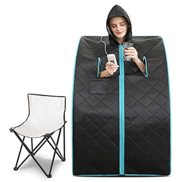 Smartmak Far Infrared Sauna with Hat, Portable Personal Full Body Home SPA Tent, Separate Heating Fo...