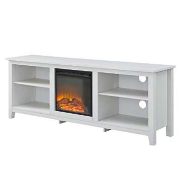 Walker Edison Wren Classic TV Stand with Electric Fireplace