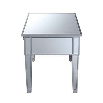 Convenience Concepts Gold Coast Mirror Coffee Table with Two Drawers, Mirror / Silver Frame