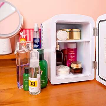 AstroAI Mini Fridge, 4 Liter/6 Can AC/DC Portable Thermoelectric Cooler and Warmer Refrigerators (Pink) (Renewed)