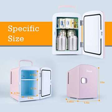 AstroAI Mini Fridge, 4 Liter/6 Can AC/DC Portable Thermoelectric Cooler and Warmer Refrigerators (Pink) (Renewed)