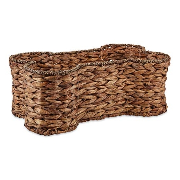Bone Dry Pet Storage Collection Bone Shape Hyacinth Toy Basket for All Pet Lovers