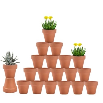 vensovo 3 Inch Terra Cotta & Terracotta Pots with Drainage - 20 Pack Clay Flowerpots, Succulent Nurs...
