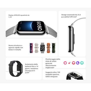 Xiaomi Smart Band 8 Pro Fitness Tracker, 1.74" AMOLED Display, up to 20 Days Battery, 5ATM, SpO2 Tra...