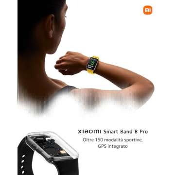 Xiaomi Smart Band 8 Pro Fitness Tracker, 1.74" AMOLED Display, up to 20 Days Battery, 5ATM, SpO2 Tracking, Sleep and Heart Rate Monitoring, 150+ Training Modes, Pedometer, Silver/Gray