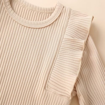 Fullfamous Baby Girl's 3pc Rib Frill Outfit Set for Comfort