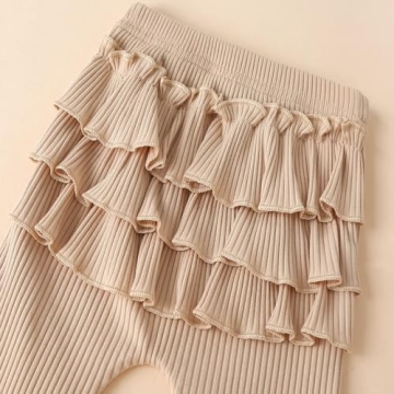 Fullfamous Baby Girl's 3pc Rib Frill Outfit Set for Comfort