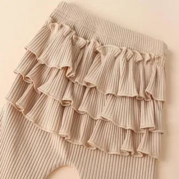 Fullfamous Baby Girl's 3pc Rib Frill Outfit Set for Comfort