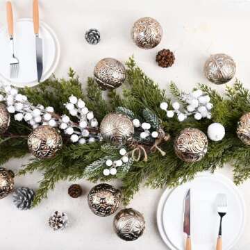 Vintage Copper Christmas Ornaments - 3.15 Inch Festive Decor