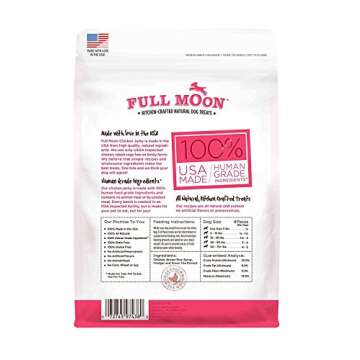 Full Moon All Natural Human Grade Dog Treats, Chicken Strips, 12.5 Ounce