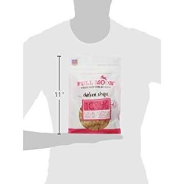 Full Moon All Natural Human Grade Dog Treats, Chicken Strips, 12.5 Ounce