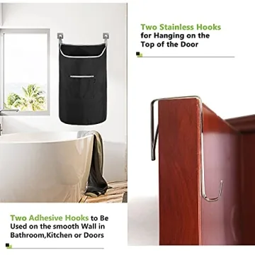 BeeGreen X-Large Hanging Laundry Hamper Bag for Space-Saving