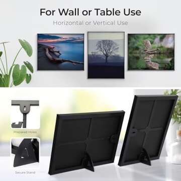 Mantello Essentials 8x10 Picture Frame Set of 6 Black Frames