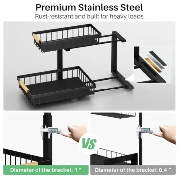 2 Pack Under Sink Organizer - 2 Tier Storage