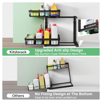 2 Pack Under Sink Organizer - 2 Tier Storage