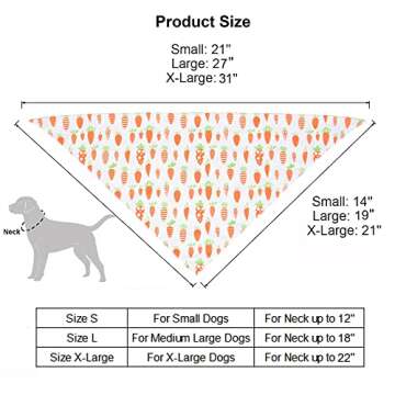 ADOGGYGO Easter Dog Bandana, Multiple Sizes Offered, Reversible Festival Pet Bandana Triangle Dog Scarf for Medium Large Dogs Pets (Large, Easter)