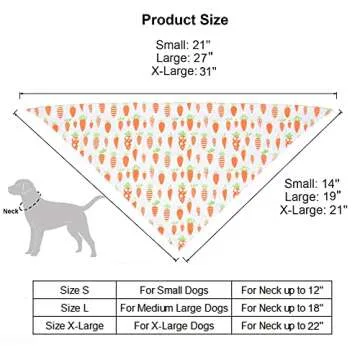 ADOGGYGO Easter Dog Bandana, Multiple Sizes Offered, Reversible Festival Pet Bandana Triangle Dog Scarf for Medium Large Dogs Pets (Large, Easter)