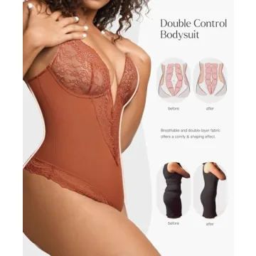 Popilush Lace Corset Bodysuit Tummy Control Shapewear