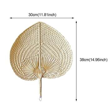 EKDJKK Bamboo Hand Made Fan - Elegant Party Favors Rattan Decor