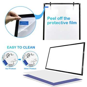 White Board Magnetic Mobile Dry Erase Board Easel 36 x 24 inch Wheels Movable Stand Whiteboard with Flipchart Hook Height Adjustable, Black
