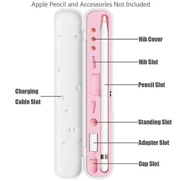 YINVA Pencil Case for Apple Pencil 1st Generation/Apple Pencil 2nd Generation Case Holder, Pen Accessories Storage Case Box Cover Design for Apple iPad Pencil Accessories Tips(Pink)