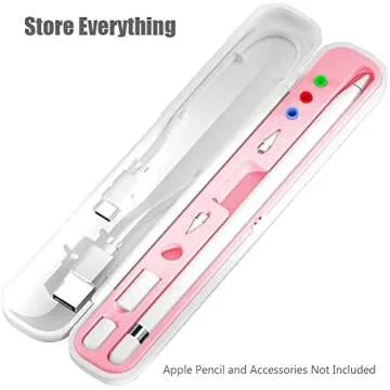 YINVA Pencil Case for Apple Pencil 1st Generation/Apple Pencil 2nd Generation Case Holder, Pen Accessories Storage Case Box Cover Design for Apple iPad Pencil Accessories Tips(Pink)