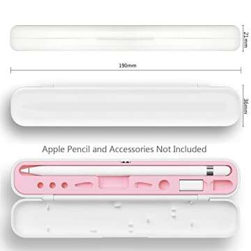 YINVA Pencil Case for Apple Pencil 1st Generation/Apple Pencil 2nd Generation Case Holder, Pen Accessories Storage Case Box Cover Design for Apple iPad Pencil Accessories Tips(Pink)