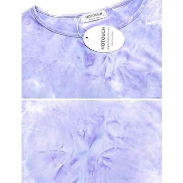 HOTOUCH Womens Two Piece Lounge Short Sleeve Shirt with Long Pants Sleepwear Pajamas with Pockets Purple, XX-Large