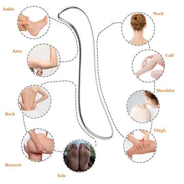 Stainless Steel Gua Sha, Metal Guasha Scraping Tool, Muscle Scraper for Deep Tissue/Fascia/Face/Scar, IASTM Tool for Body Plane, Therapy Massage Tools for Body Shaping