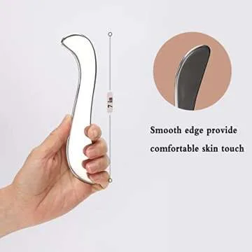 Stainless Steel Gua Sha, Metal Guasha Scraping Tool, Muscle Scraper for Deep Tissue/Fascia/Face/Scar, IASTM Tool for Body Plane, Therapy Massage Tools for Body Shaping