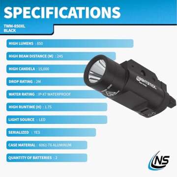 Nightstick TWM-850XL Tactical LED Light 850 Lumens