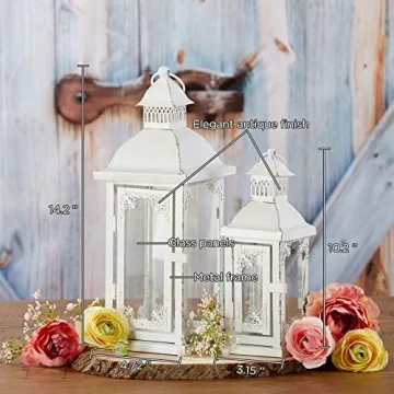 Antique White Ornate Lantern for Cozy Home Decor