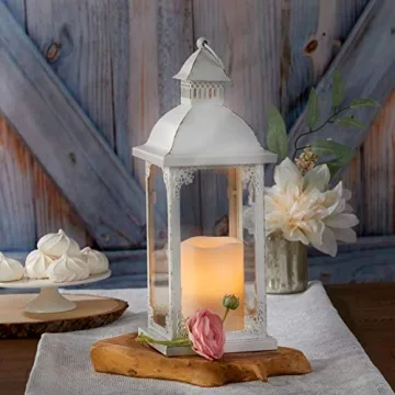 Antique White Ornate Lantern for Cozy Home Decor
