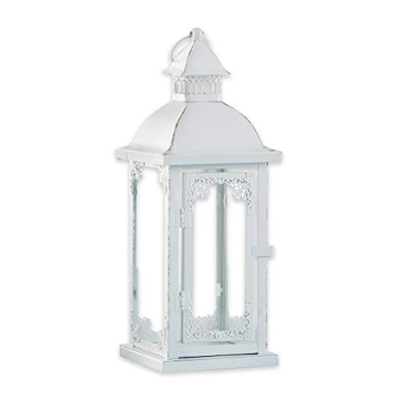 Antique White Ornate Lantern for Cozy Home Decor