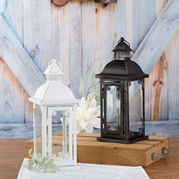 Antique White Ornate Lantern for Cozy Home Decor