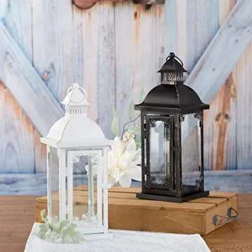 Antique White Ornate Lantern for Cozy Home Decor
