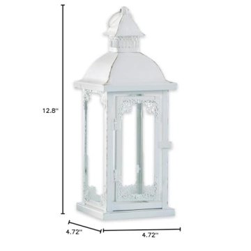 Antique White Ornate Lantern for Cozy Home Decor
