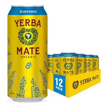 Guayakí Yerba Mate, Organic Energy Drink Alternative, Bluephoria, 150mg Natural Plant Based Caffein...