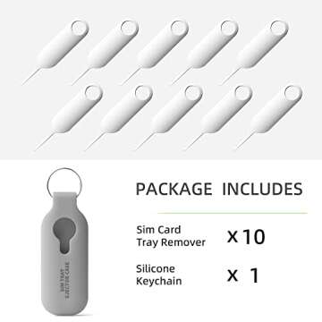 10 Pack SIM Card Tray Eject Pin Removal Tools Needles Opener-SIM Tray Ejector Case Protector with De...